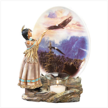 Indian Girl and Eagles Votive Holder 35198 from Wade Street Originals