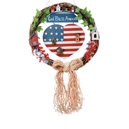 God Bless America Patriotic Wreath 32345 from WSO